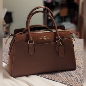 Coach Darcie Carryall in brown leather medium tote
